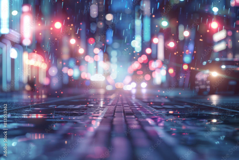 Urban street background for poster, cinematic lighting, night scene, bokeh Urban street background for poster, cinematic lighting, night scene, bokeh