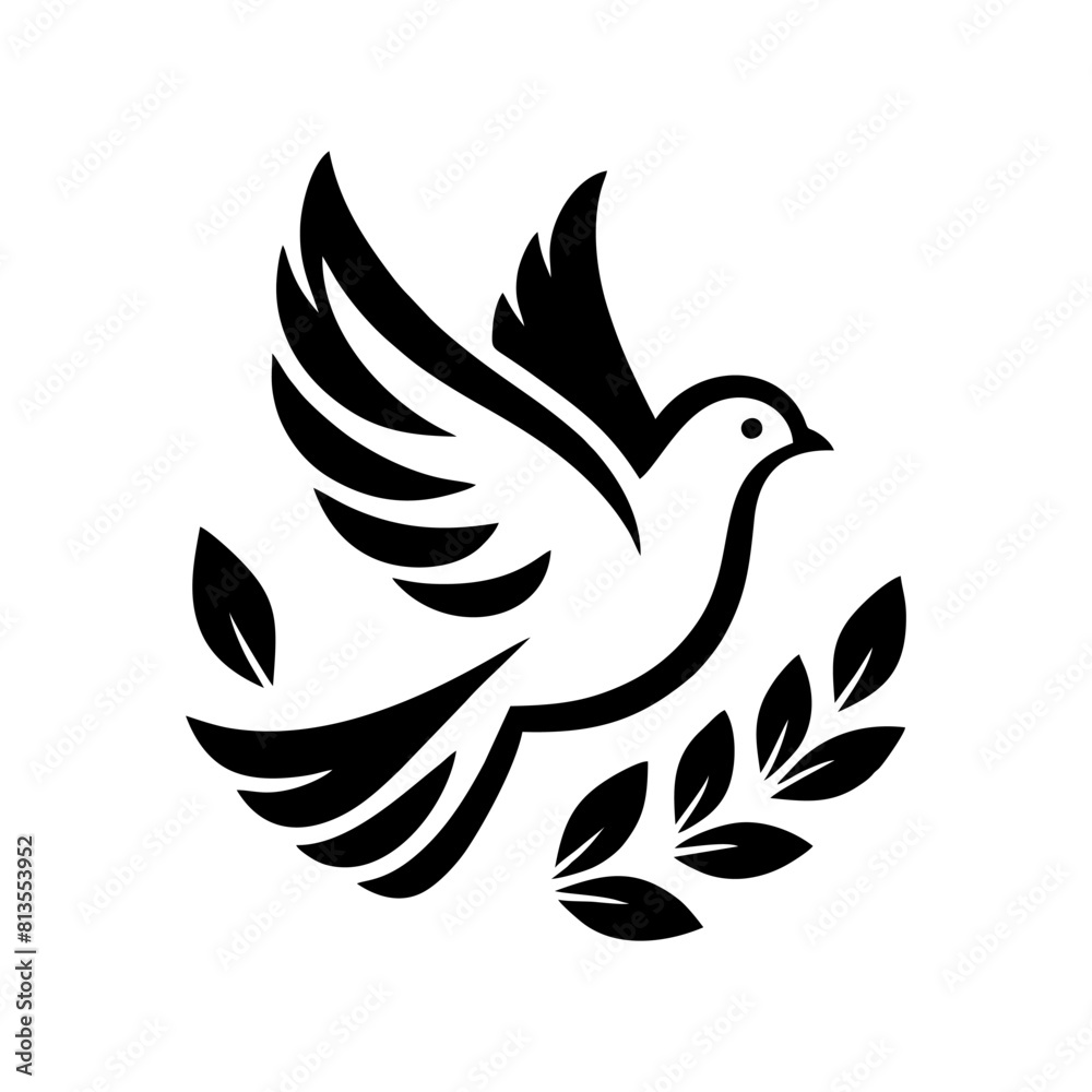 Obraz premium The dove logo design is elegant and luxurious. Dove logo design