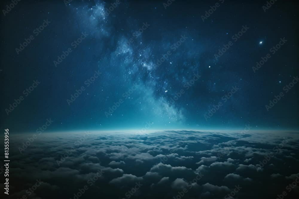 blue planet with space