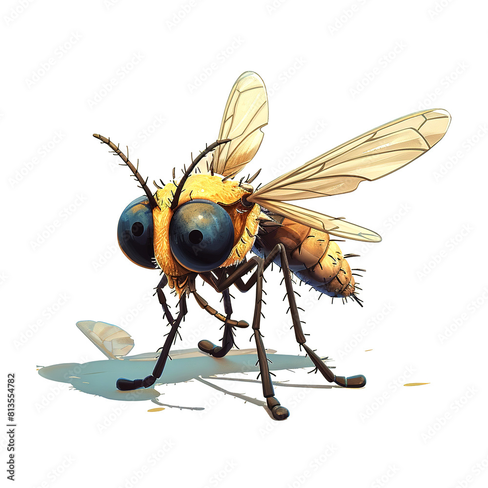 Fototapeta premium Cute Mosquito cartoon illustration. Insect cartoon character