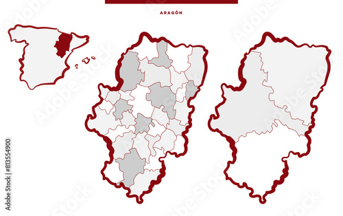 Aragon Mapa -  España photo