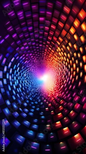 Abstract colorful light tunnel background