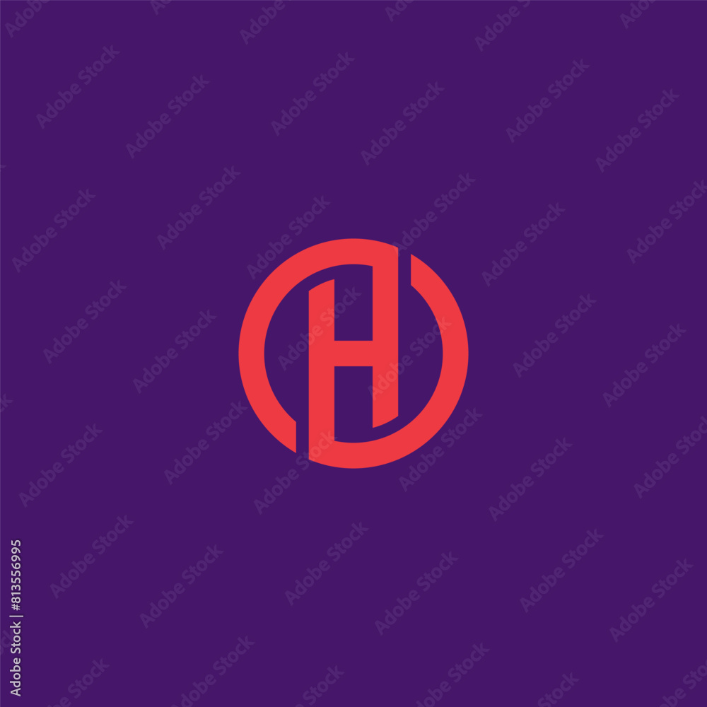 H initial logo inside circle. HO or OH monogram logo. H initial logo inside circle. HO or OH monogram logo.