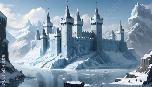 A fortress of ice and snow crowned with towers an