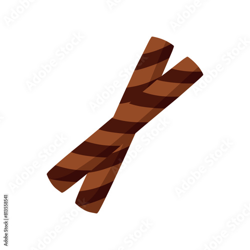 Chocolate Wafer Stick Roll Astor Vector Illustration