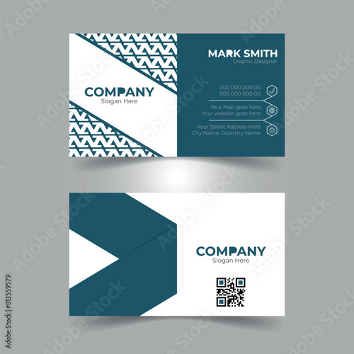 Double sided classic simple business card design with luxury view print ready design