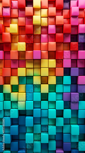 Abstract colorful 3D squares