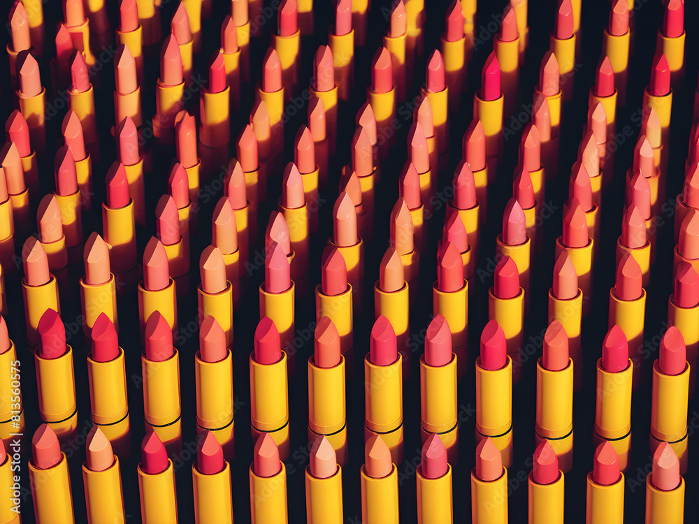 Cosmetics themed lipstick background pattern illustration, Generative AI Cosmetics themed lipstick background pattern illustration, Generative AI