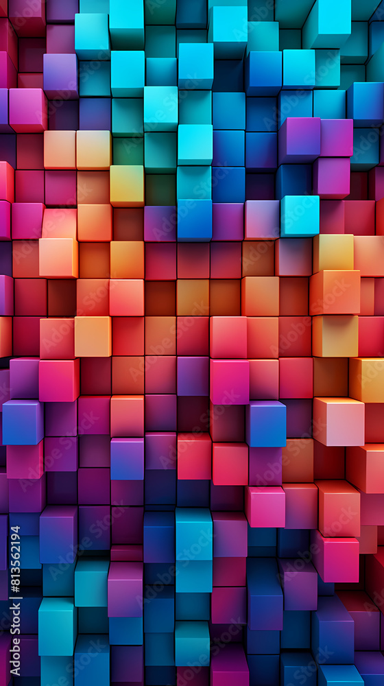 Abstract colorful 3D squares Abstract colorful 3D squares