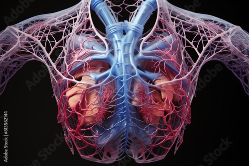 3D illustration of the human circulatory system