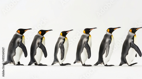 penguins on white background