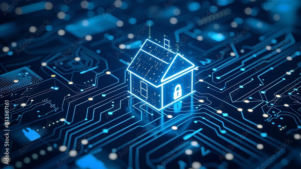 Cybersecured Home Smart Home Technology Concept, Stock, cybersecured home, smart home, technology concept Cybersecured Home Smart Home Technology Concept, Stock, cybersecured home, smart home, technology concept