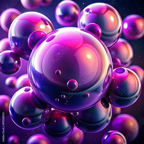 glossy 3d purple spheres background buble walpap photo