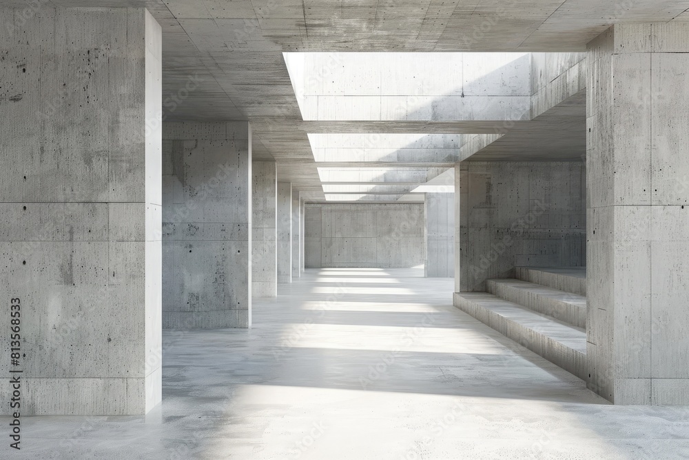 Abstract architecture background, empty concrete interior with light from window Abstract architecture background, empty concrete interior with light from window