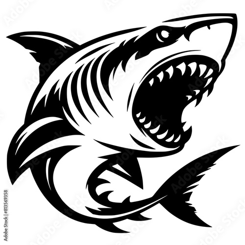 Silhouette of an angry shark
