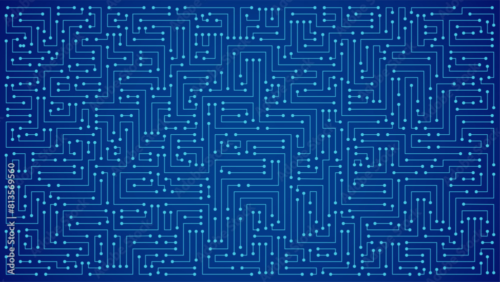 Abstract Blue Background with Technological Circuit Lines Design Abstract Blue Background with Technological Circuit Lines Design