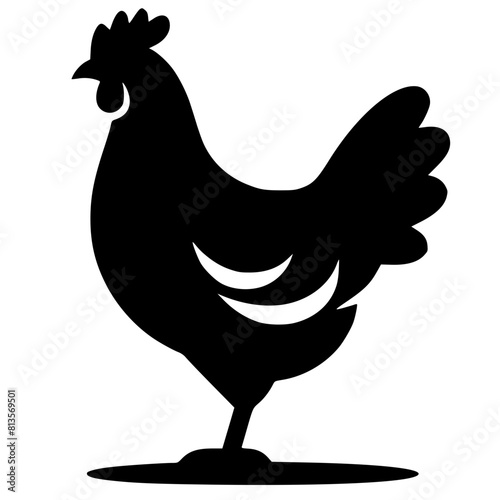 Simple chicken logo silhouette