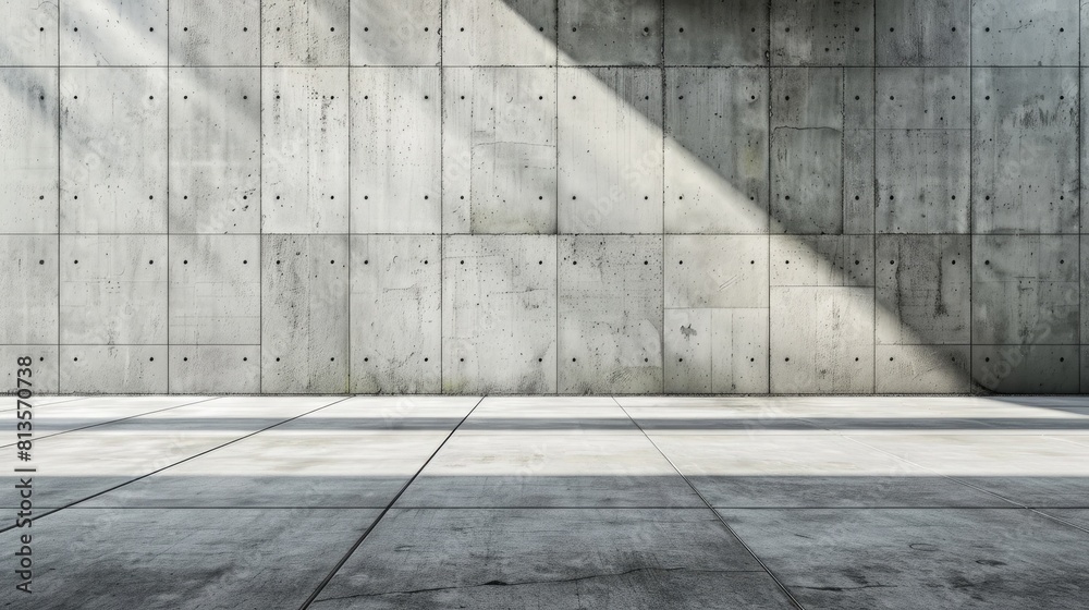 Concrete wall and floor as abstract background, empty grunge interior