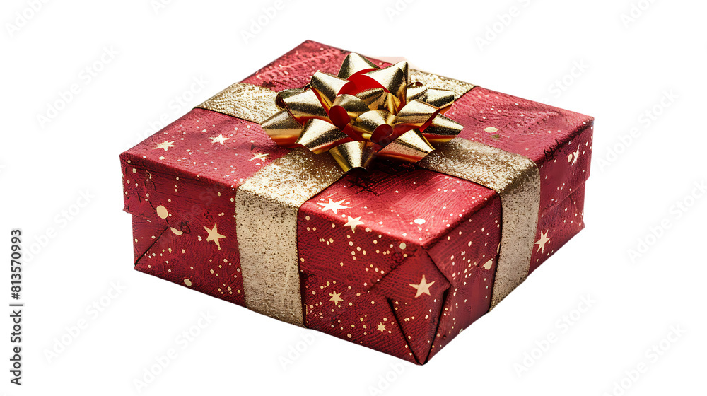 christmas gift box isolated on transparent background 