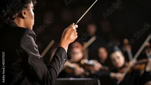 A Conductor Leading the Orchestra photo
