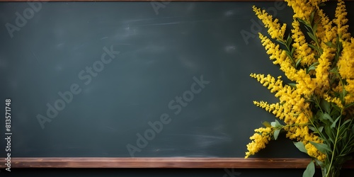 Goldenrod Color and Paint on Blackboard Background, Goldenrod, chalk, blackboard, background
