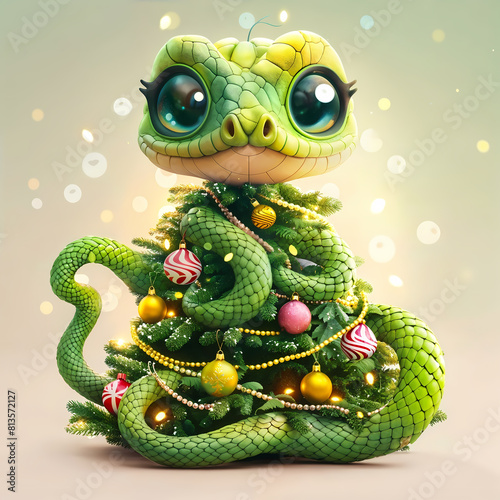 Cartoon cute snakes isolated. 2025 with a cute golden snake. Zodiac animal cartoon character. Happy New Year  snake