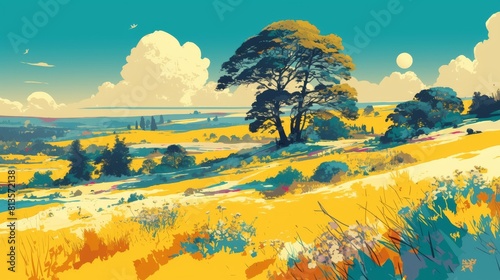 Breathtaking landscape illustrations for awe-inspiring background visuals collections