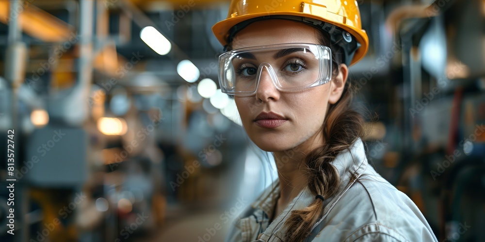 Woman Engineer in Industrial Setting Woman Engineer in Industrial Setting