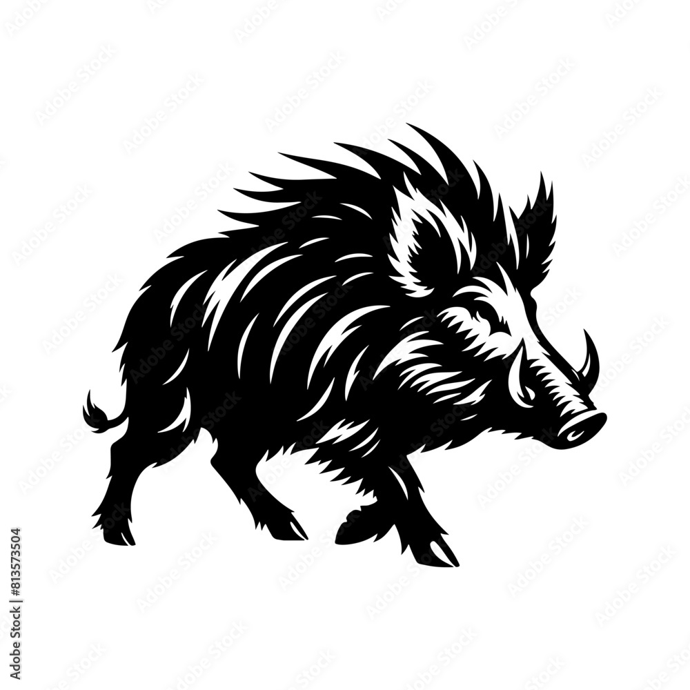 Wild Rush: Vector Wild Boar Silhouette Capturing the Spirit of Untamed Ferocity- Wild Boar Illustration- Minimalist Wild Boar Vector. Wild Rush: Vector Wild Boar Silhouette Capturing the Spirit of Untamed Ferocity- Wild Boar Illustration- Minimalist Wild Boar Vector.