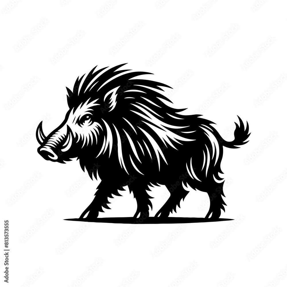 Wild Rush: Vector Wild Boar Silhouette Capturing the Spirit of Untamed Ferocity- Wild Boar Illustration- Minimalist Wild Boar Vector. Wild Rush: Vector Wild Boar Silhouette Capturing the Spirit of Untamed Ferocity- Wild Boar Illustration- Minimalist Wild Boar Vector.