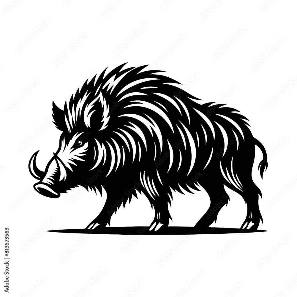 Wild Rush: Vector Wild Boar Silhouette Capturing the Spirit of Untamed Ferocity- Wild Boar Illustration- Minimalist Wild Boar Vector. Wild Rush: Vector Wild Boar Silhouette Capturing the Spirit of Untamed Ferocity- Wild Boar Illustration- Minimalist Wild Boar Vector.