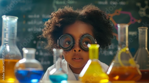 Curious Child in Science Lab photo
