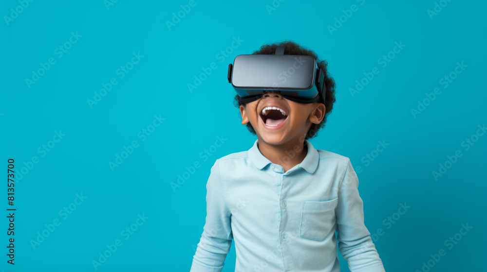 a boy wearing a virtual reality headset a boy wearing a virtual reality headset