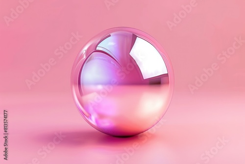 3D Ball in Abstract Gradient Liquid Sphere, Modern Geometric Background
