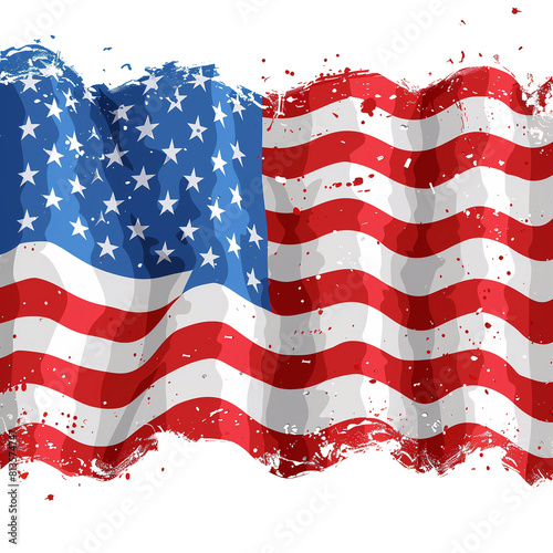 Abstract flag of the United States of America. USA colors, stars and stripes abstract grunge design. Independence Day modern background. Corporate concept american flag.