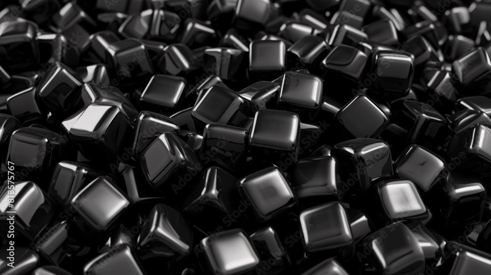 a pile of black cubes a pile of black cubes