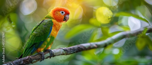 In the Amazon, birdlife paints a vivid picture of diversity. Parrots' raucous calls blend with melodious trills of thrushes, creating a symphony of sound and color that fills the forest air. photo