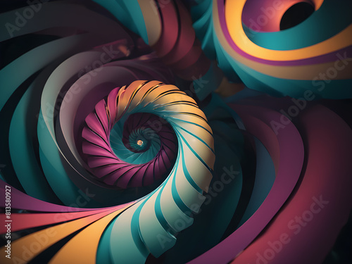 Abstract surreal spiral colorful background pattern  Generative AI