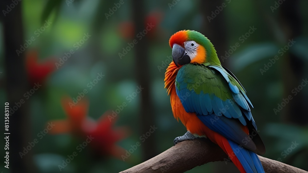Fototapeta premium blue and red macaw