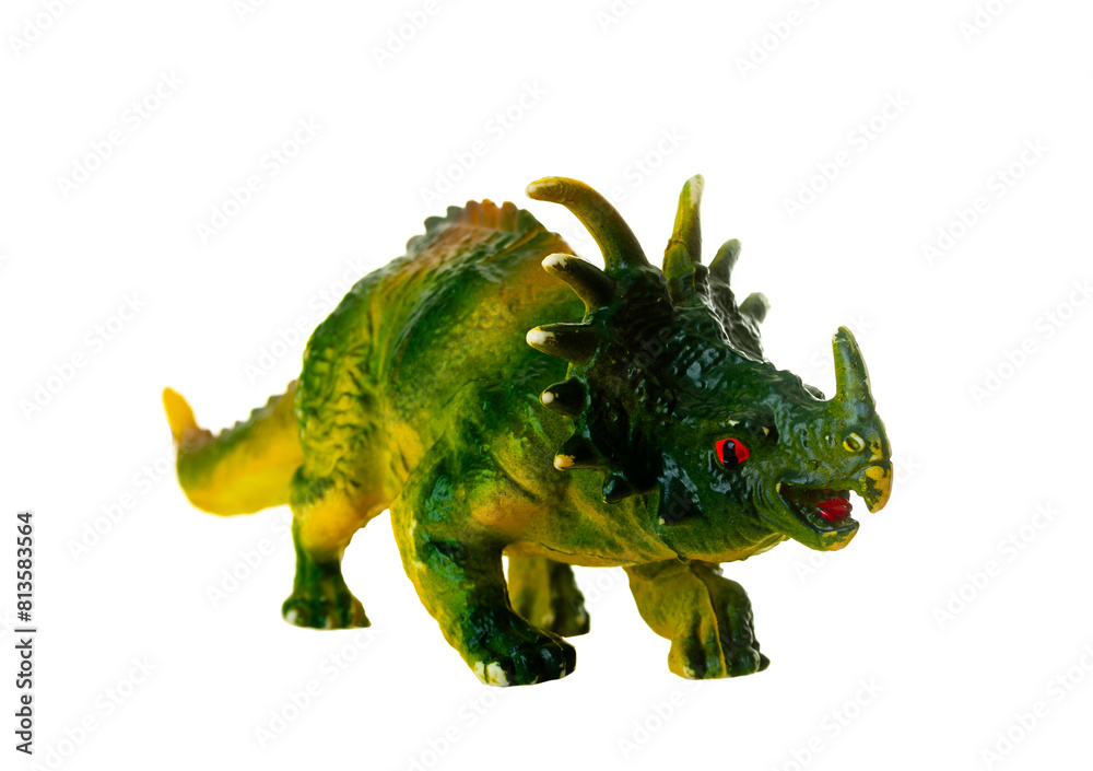 Fototapeta premium Realistic sinoceratops dinosaur toy model isolated on a white background