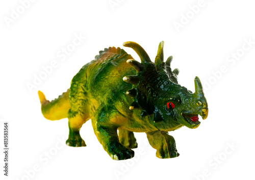 Realistic sinoceratops dinosaur toy model isolated on a white background