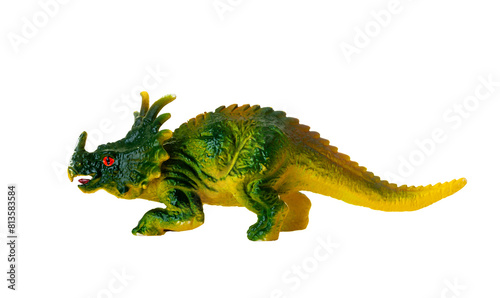 Realistic sinoceratops dinosaur toy model isolated on a white background