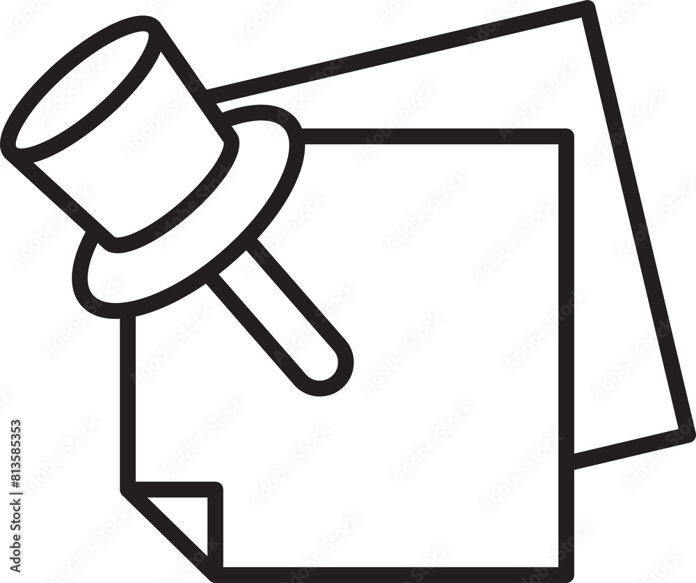 Pin and Notepaper or Memo Pin and Notepaper or Memo