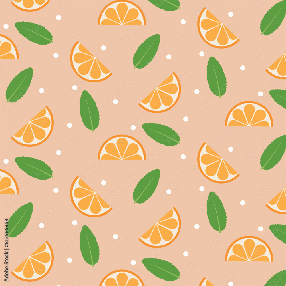 seamless pattern with orange seamless pattern with orange