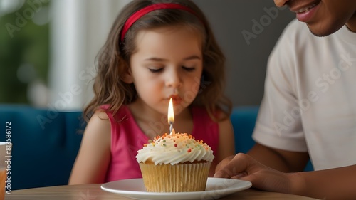 child with birthday cake