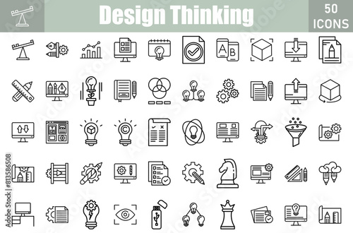 Design Thinking Icons Set.Web and mobile icons.Vector illustration