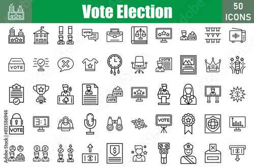Vote Election Icons Set.Web and mobile icons.Vector illustration