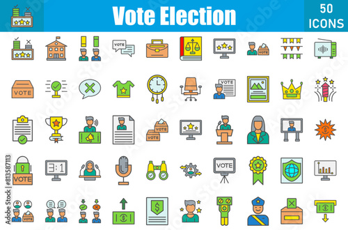 Vote Election Icons Set.Web and mobile icons.Vector illustration