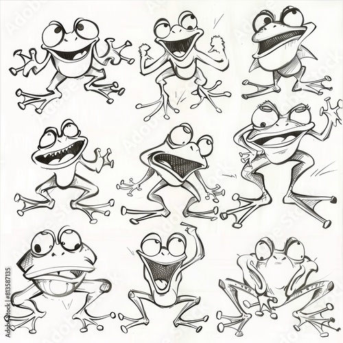 Expressive Frog Storytelling Emotions Set