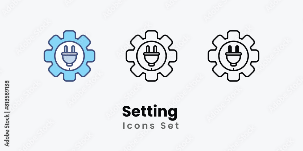 Setting Icons thin line and glyph vector icon stock illustration Setting Icons thin line and glyph vector icon stock illustration